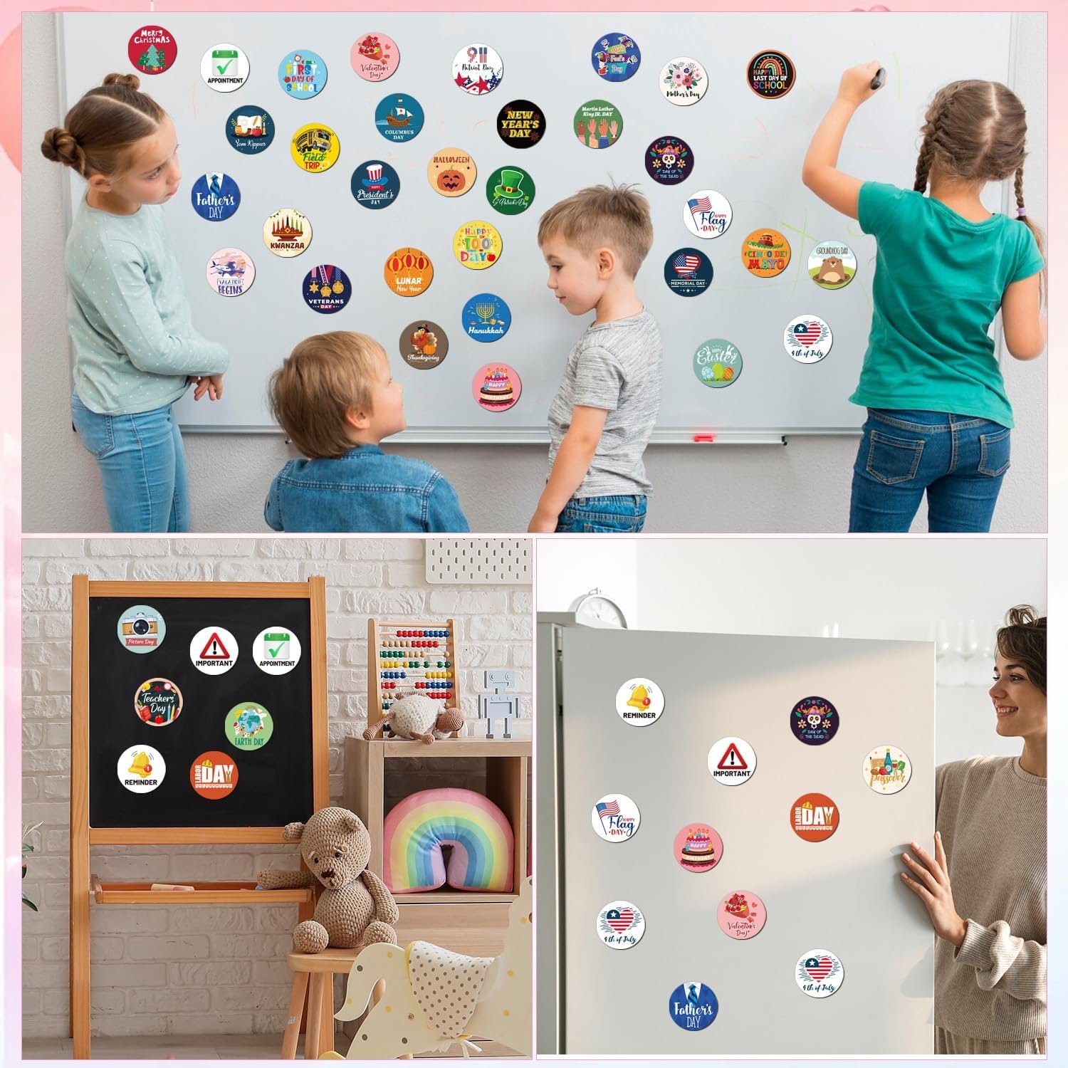 Holiday Magnets for Magnetic Calendar - 42Pcs Flag Day Last Day of School Patriot Day Halloween Refrigerator Calendar Magnets Seasonal Magnetic for Classroom Home Festival Whiteboard - Image 5