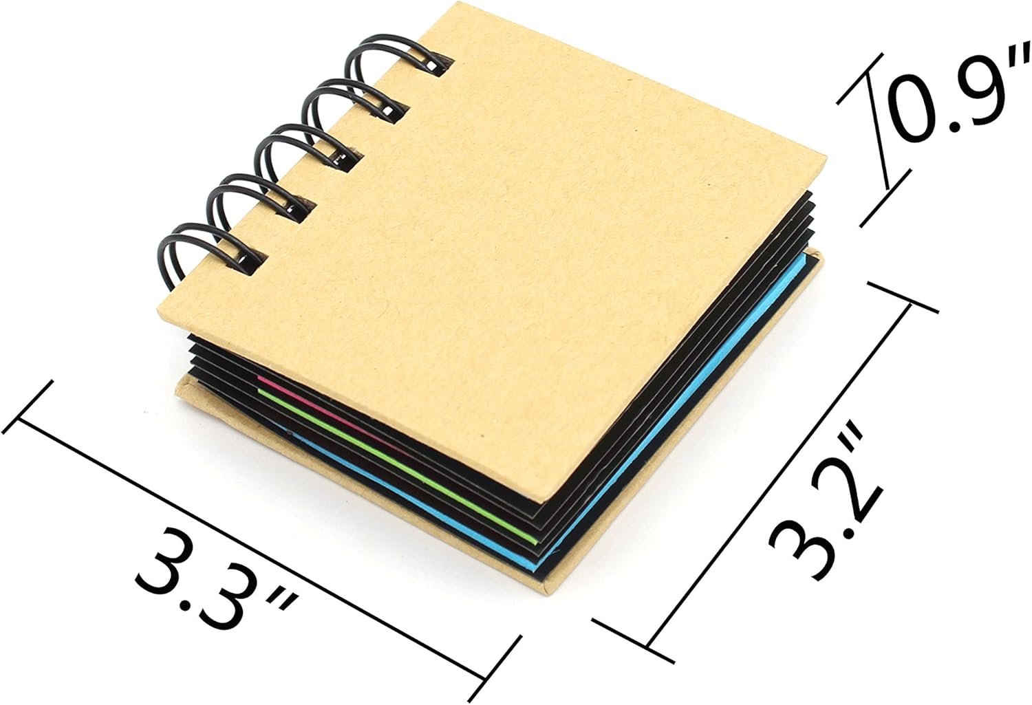 8 Packs of Portable Combination Sticky Notes, Spiral Notebook Self-Adhesive Notes, 3.3" x 3.2" x 0.9", 250 Sheets/Pack - Image 3