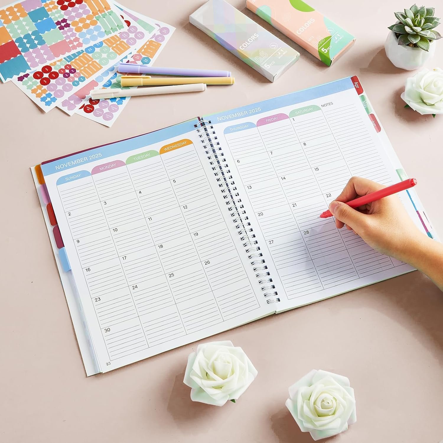 Teacher Planner 2025-2026 Notebook with 10 Section Lesson Plan Book Daily Weekly Monthly 8.5"x11" Classroom Organizer Spiral Bound Planning Stickers, Dated Calendar, Page Tabs(Leopard Print) - Image 8