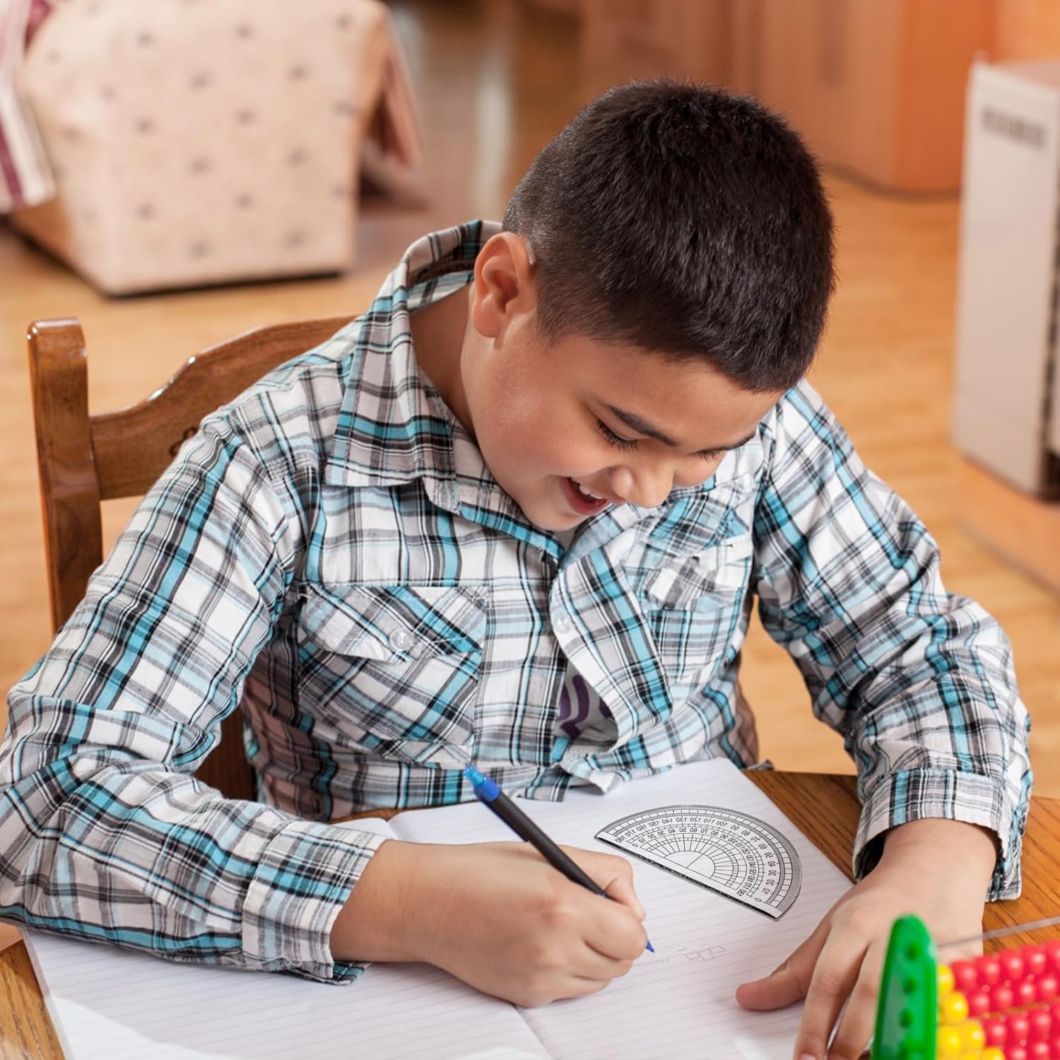 Nicunom 100 Pack Plastic Protractor 180 Degree Math Protractors Geometry Student Protractor, 4 Inches, Clear - Image 6