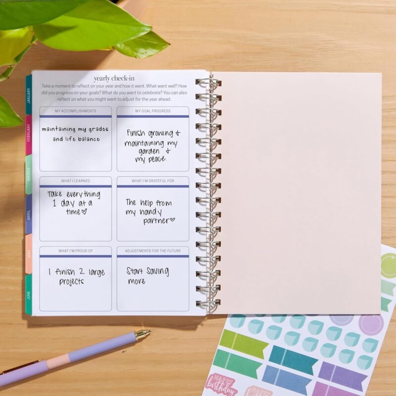 Inspired by Erin Condren 12-Month A5 Weekly Planner (Jul 2025 - Jun 2026), Compact Weekly and Monthly Planner Calendar, 70 Lb. Text Weight Paper, Leopard Era Covers, Wire-O Spiral Binding - Image 4