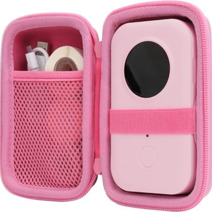 Aenllosi Hard Storage Case Compatible with Phomemo D30 Bluetooth Wireless Mini Label Printer.(Only Case,Pink)