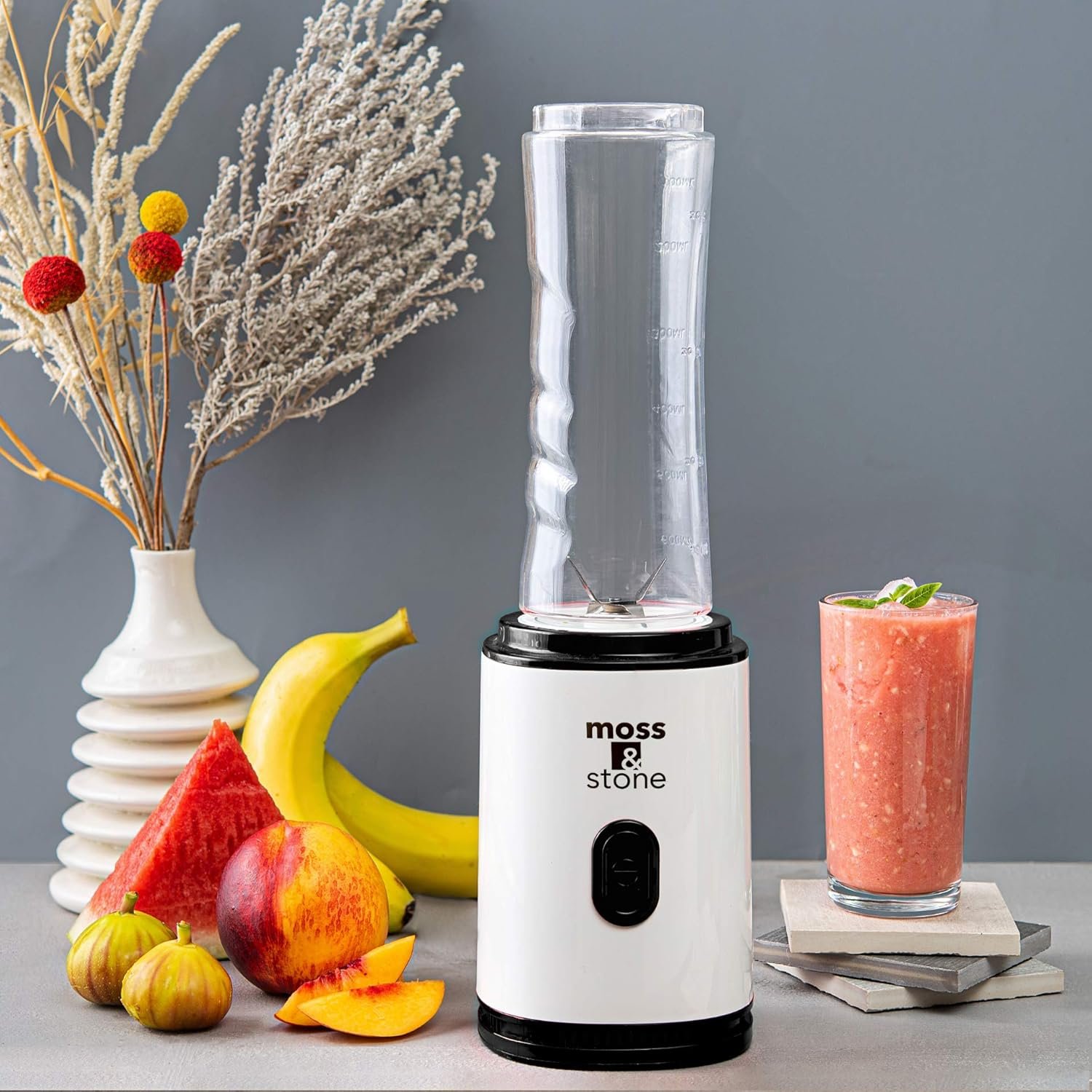 Moss & Stone Personal Blender Single Serve Shake & Smoothies Maker with Portable Travel Sport Bottle - Mini Juicer, White & Black Single Serve Blender for Smoothies and Shakes - Bottle 20 oz - Image 5