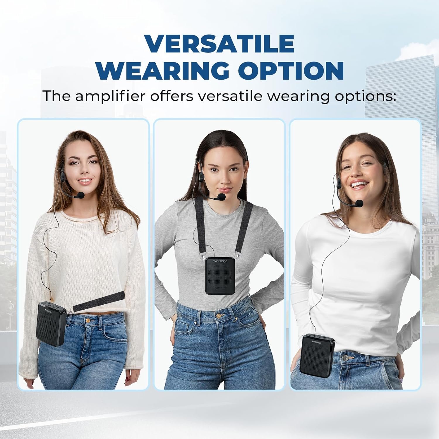 WinBridge Voice Amplifier with Portable Microphone, Teacher Microphone for Classroom,Tour Guide Speaker, Headset Mic for Group Instructor, Megaphone Mic, Clear Sound| No Feedback, WB008 2025 New - Image 5