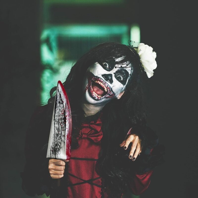 4E's Novelty 16 Inch Large Fake Knife With Fake Blood Prop, Plastic Halloween Prop Knife Toy for Costume Accessories Such As Horror Costumes, Scary Clown, for Kids & Adults - Image 4