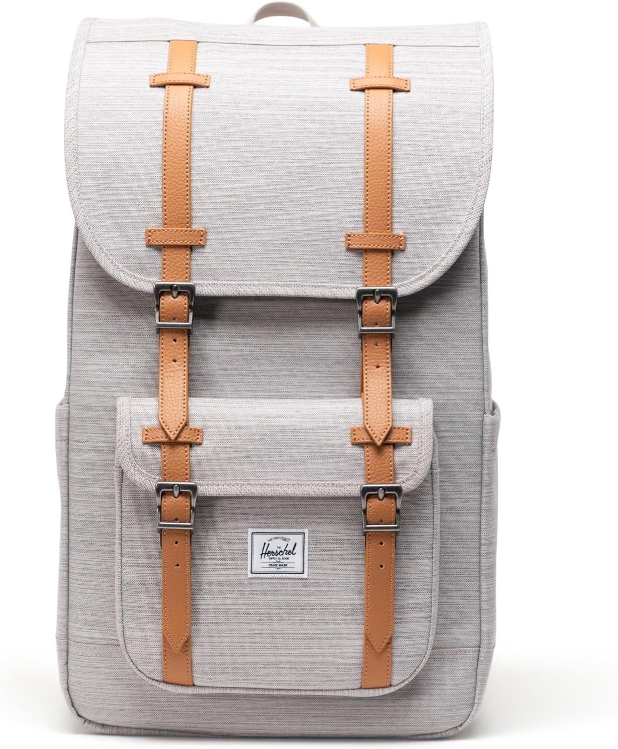 Herschel Supply Co. Little America Backpack – 30L Work & College Bag, Fits 16" Laptop, Travel Carry-On, Water Bottle Pocket, Padded Straps, Durable Backpack for Men & Women, Light Grey Crosshatch
