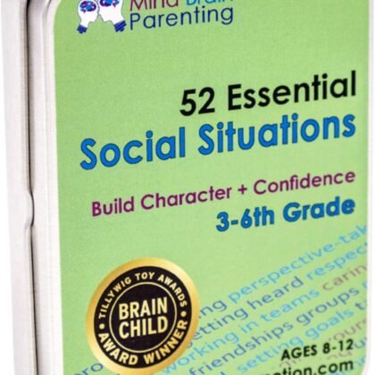 52 Essential Social Situations - Social Skills Activities for Kids (3-6th Grade) - Social Emotional Learning & Growth Mindset for Family, Classroom, Counseling - Conversation Card Games for Kids 8-12