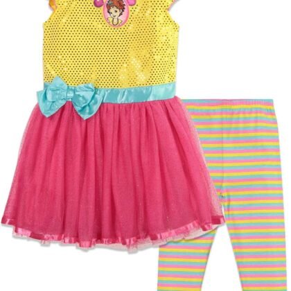 Disney Fancy Nancy Dress Leggings and Headband 3 Piece Set Infant to Big Kid