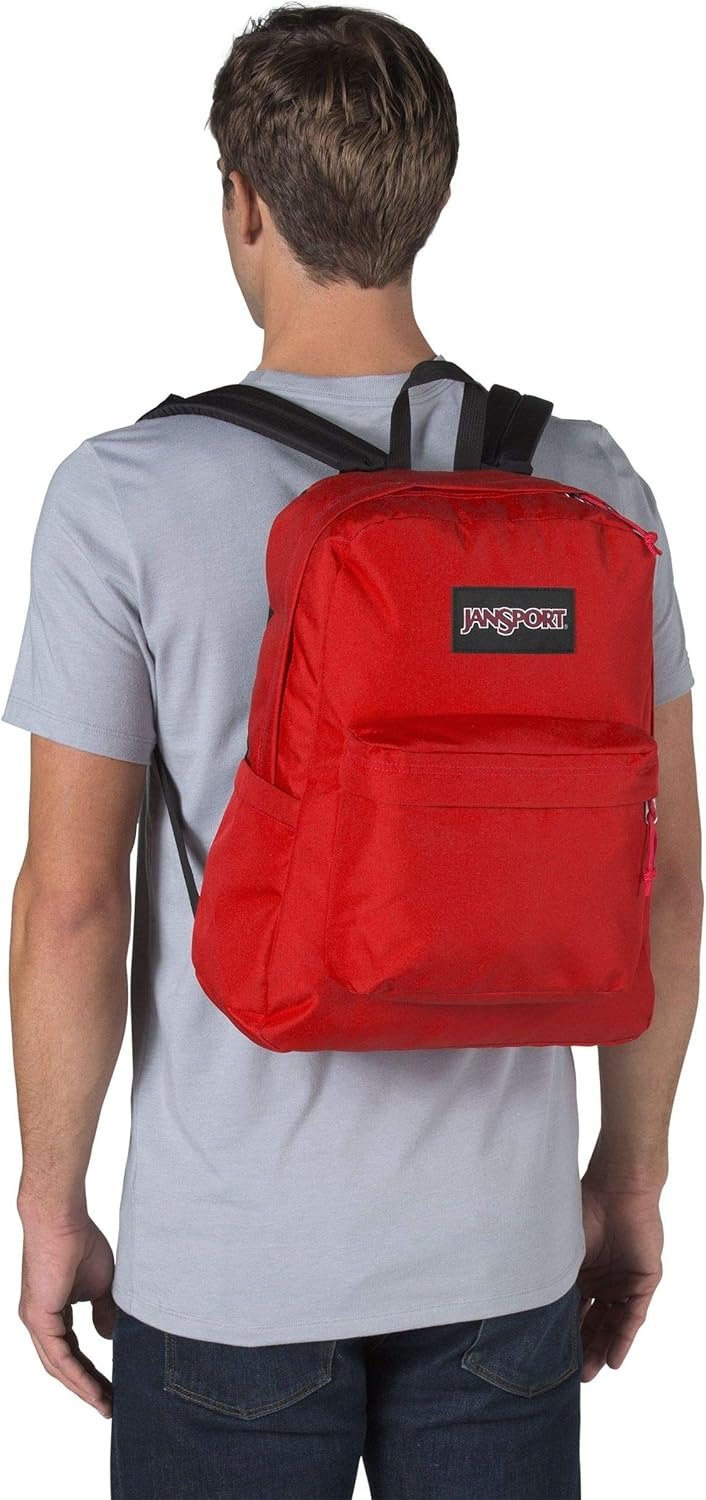 JanSport SuperBreak Plus Backpack with Padded 15-inch Laptop Sleeve and Integrated Bottle Pocket - Spacious and Durable Daypack for Work and Travel - Red Tape - Image 3