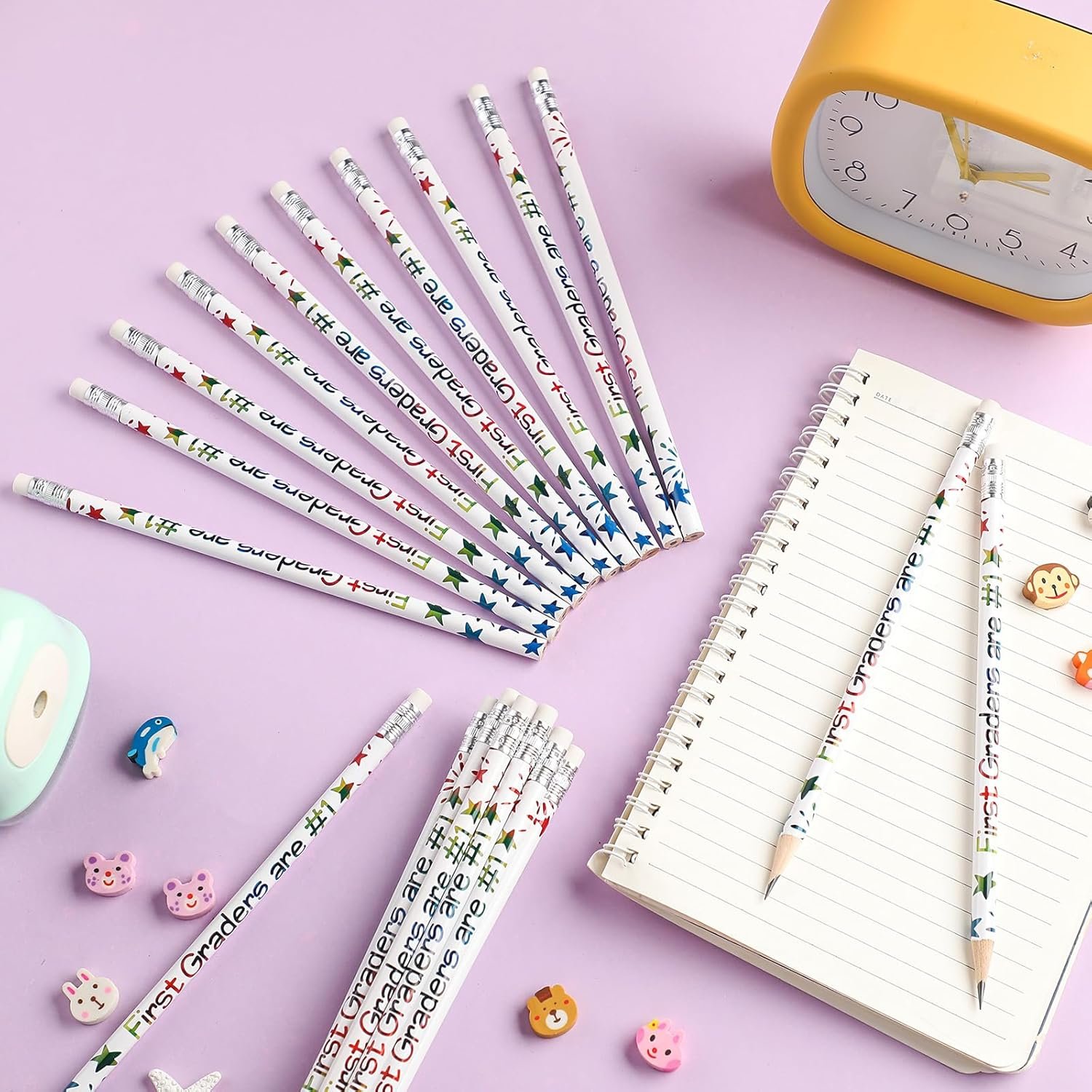 Tenceur 24 Pcs 1st Graders Pencils Motivational Pencils with Erasers with Back to School Supplies for Kids Student Teacher Classroom Reward - Image 4