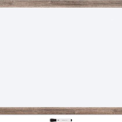 U Brands Decor Magnetic Dry-Erase Board, 36 X 24 Inches, Rustic Wood Frame