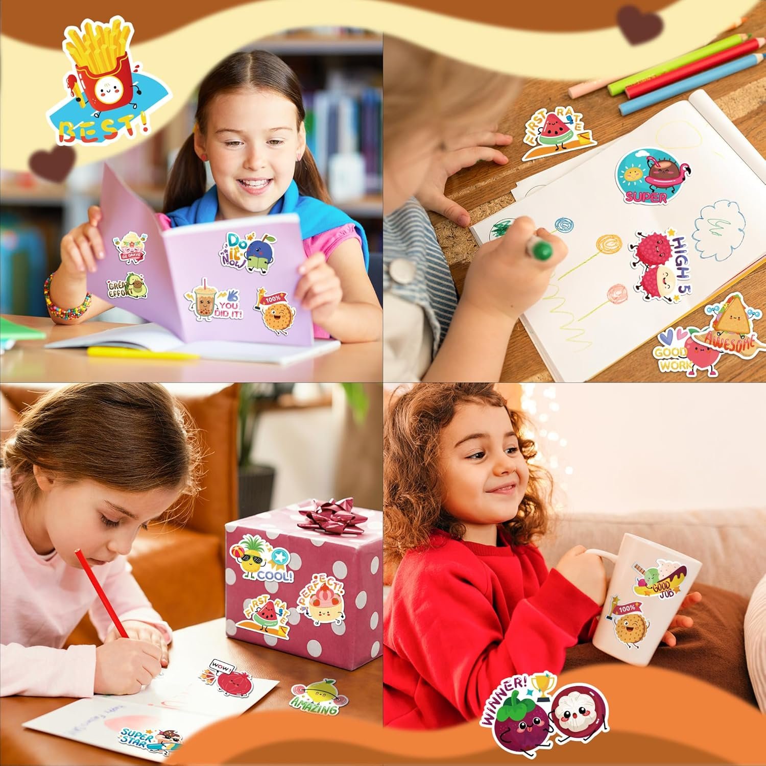 300PCS Large Scratch and Sniff Scented Stickers for Kids, Incentive Smelly Summer Sticker, Motivational for Kids, Bigger Reward Stickers for Student Classroom Must Haves School Supplies - Image 7