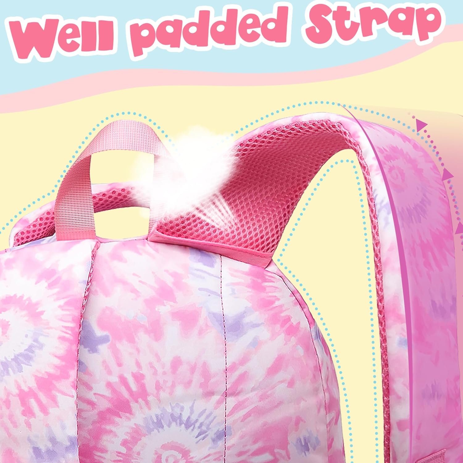 BLUEFAIRY Kids Backpack for Girls Elementary Primary Middle School Bags for Aged 8-10 for Teens Childs Bookbags Back to School Book Bags Gifts Mochilas para Niñas de 6 7 8 9 10 Años Tie-dye Pink - Image 7