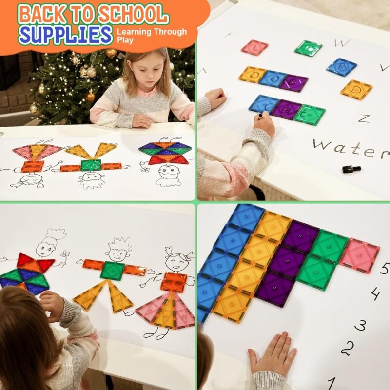 Magnetic Tiles Toddler Toys Magnetic Building Blocks for Kids Ages 3-12 STEM Educational Toys for Girls & Boys Sensory Play for Preschool Learning Classroom Must Have Decor - Image 6