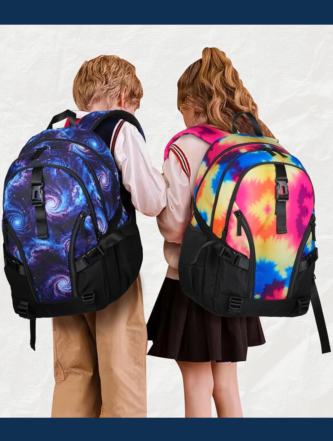 BLUEFAIRY High School Backpack for Girls Boys Middle School Bookbag for Kids Back to School Bag for College with Large Compartment Casual Daypack Mochilas para Niñas Adolescentes 18" Black Rose - Image 8