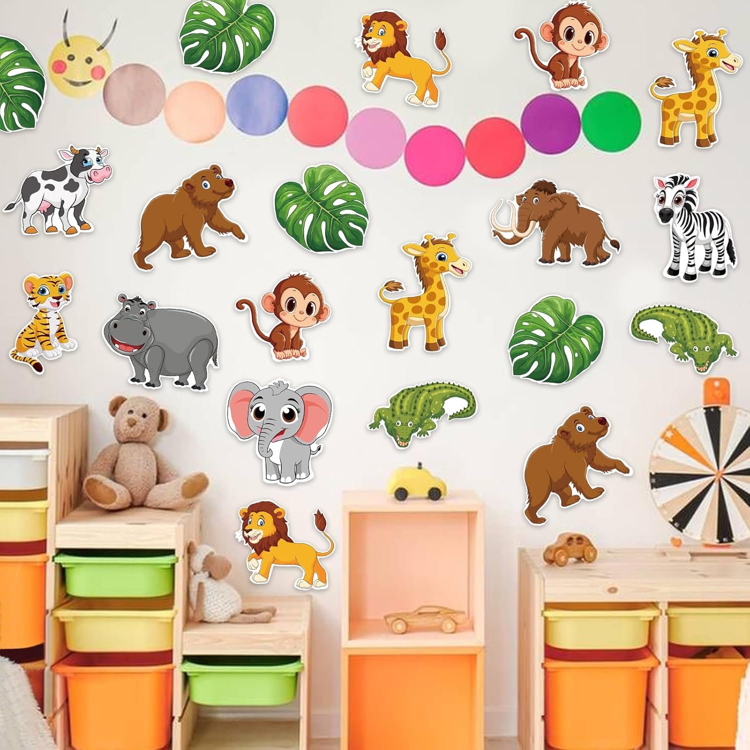 48 Pieces Jungle Animal Cutouts, Safari Animal Cutouts Classroom Decor Jungle Animals Cardboard Paper Cut-Outs for Bulletin Board Baby Shower Theme Birthday Party Decor - Image 3