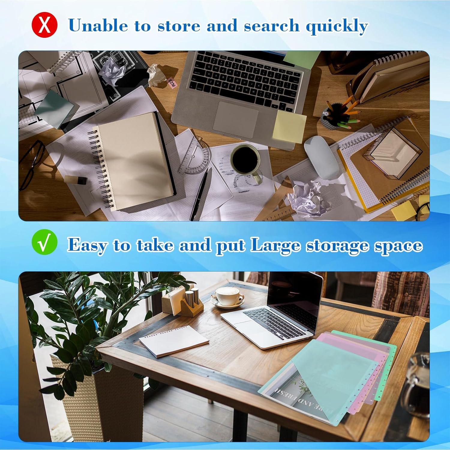 10 Pcs Discbound Letter Size Planner with 9.3 * 11inch Dividers and Pockets - 11 Disc Planner Folder Binder - Image 4