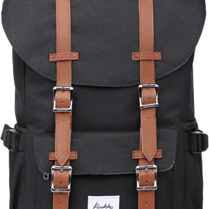 KAUKKO Travel Laptop Backpack Outdoor Rucksack Causal backpack Fits 15.6"(Nylon Black)