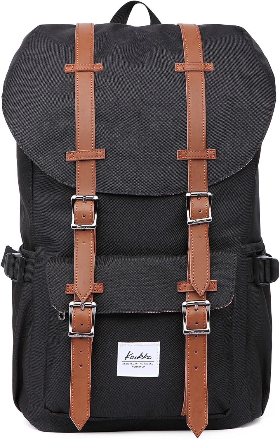 KAUKKO Travel Laptop Backpack Outdoor Rucksack Causal backpack Fits 15.6"(Nylon Black)