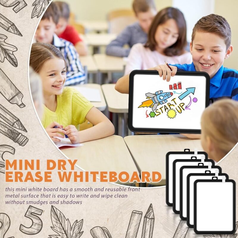 Outus 10 Pcs Dry Erase Mini White Boards 8.5 x 11'' Small Magnetic Whiteboard Double Sided Colored Writing Boards for Kids Students Locker Fridge(Black) - Image 6