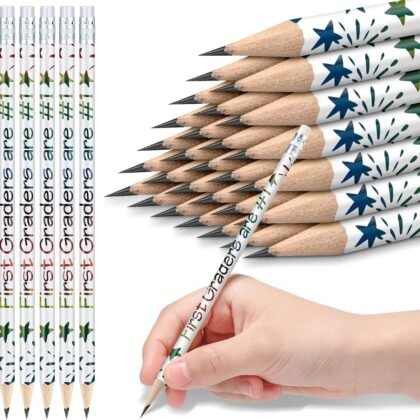 Tenceur 24 Pcs 1st Graders Pencils Motivational Pencils with Erasers with Back to School Supplies for Kids Student Teacher Classroom Reward