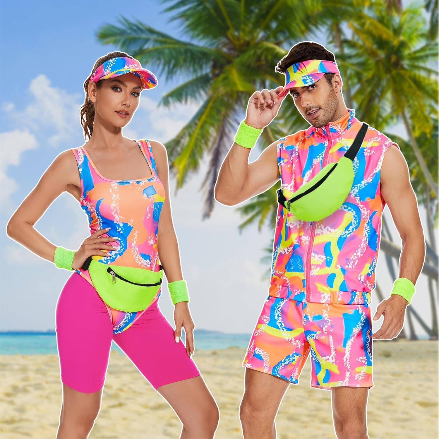 80s Workout Costume, Halloween Cosplay Couples Suit for Women, Swimwear Outfit 80s 90s Workout Costume Outfit - Image 5
