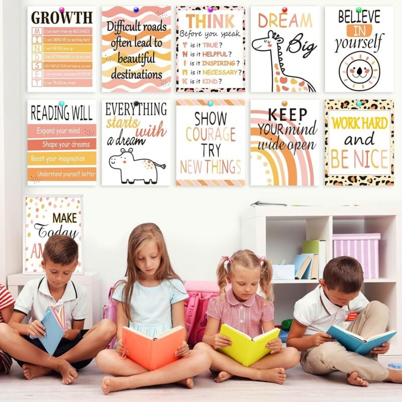 12 Simply Safari Inspirational Quotes Posters for Classroom Decor Signs Boho Neutral Motivational Bulletin Board Safari Themed Wall Art Growth Mindset Board Sign for Kids Kindergarten Unframed (8×10) - Image 7