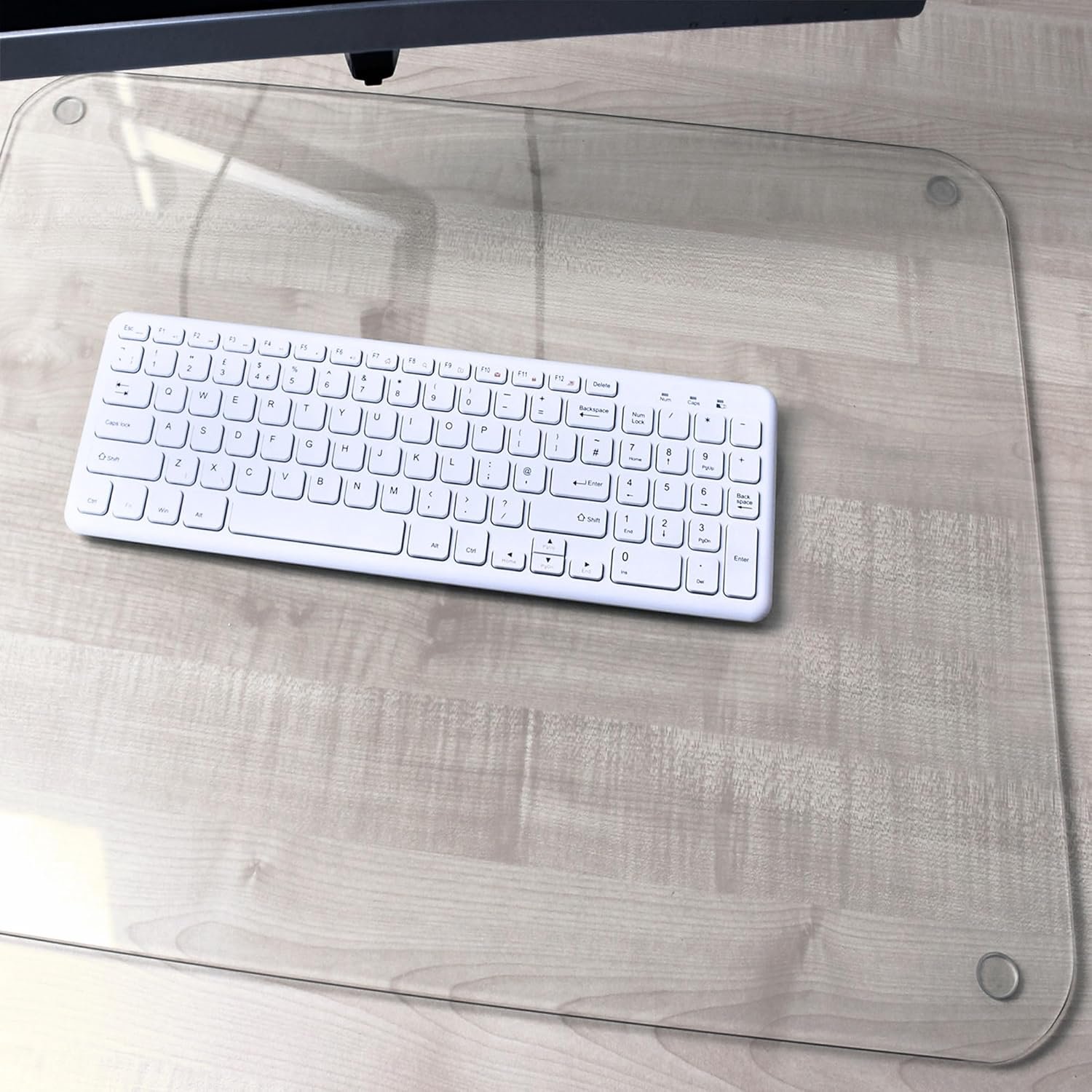 Marvelux Tempered Glass Desk Pad, Clear Surface Protector, Multi-Purpose Durable Computer Desk Mat, Mousepad, Crafting Surface Protector, Beauty Mat, Kitchen Worktop Saver with Anti-Slip Pads 19"x24" - Image 2