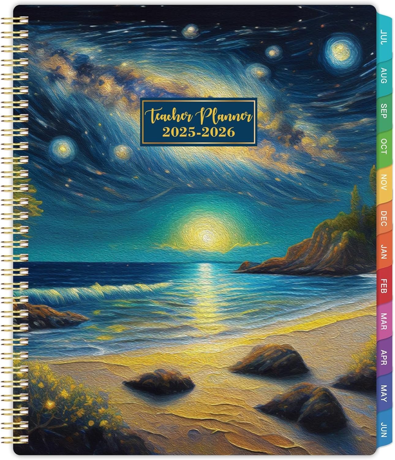 Teacher Planner 2025-2026 - Teacher Lesson Planner 2025-2026, 9" x 11", Jul.2025 - Jun.2026, Weekly & Monthly Lesson Plan Book for Teachers with Back pocket, Colorful Tabs