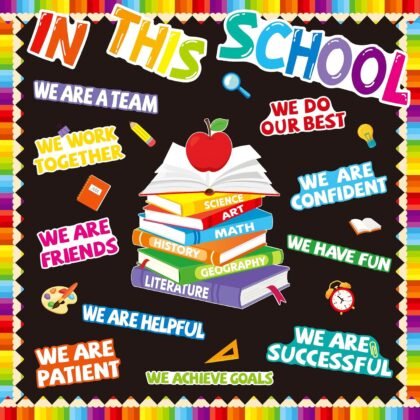 Motivational Bulletin Board Decorations Set Classroom Affirmation Station Positive Sayings Cutouts Wall Decor for Back to School Kindergarten Elementary Supplies (Colorful)