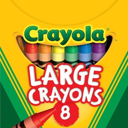 Crayola Large Crayons - Assorted (8 Count), Giant Crayons for Kids & Toddlers, Ages 2+