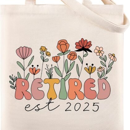 Maciebelle Retirement Gift for Woman, Cool Retirement Gifts for Women, Canvas Tote Bag Best Gifts