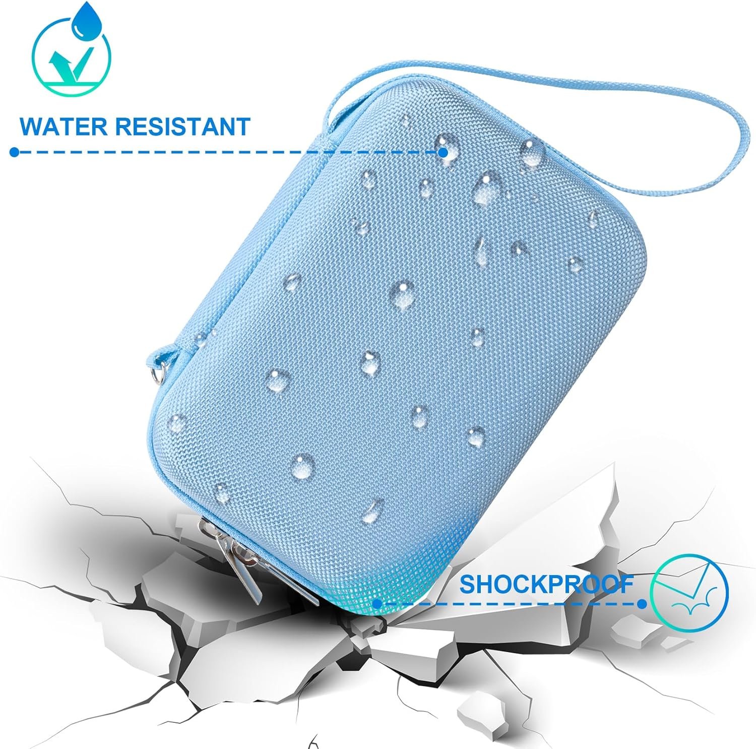 BOVKE Carrying Case Compatible with SUPVAN T50M Pro Bluetooth Label Maker Machine, T50M Pro Portable Inkless Labeler Holder with Extra Space for Label Maker Tapes, Cables, Blue - Image 5