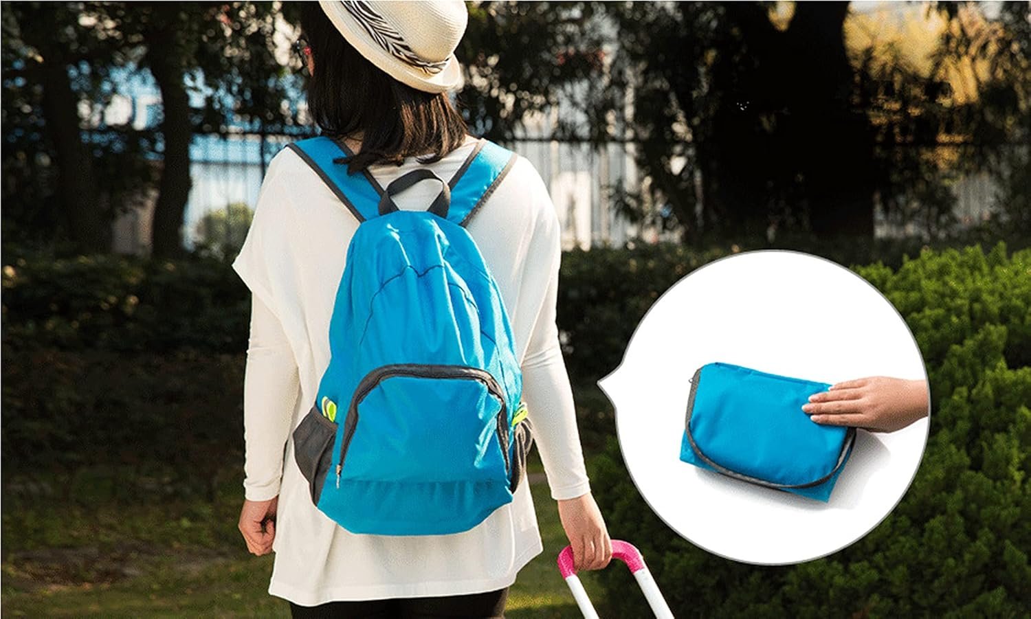 Backpack Packable Foldable Ultra Lightweight Water Resistant Durable Camping Travel Hiking Daypack for Men Women (Black) - Image 9