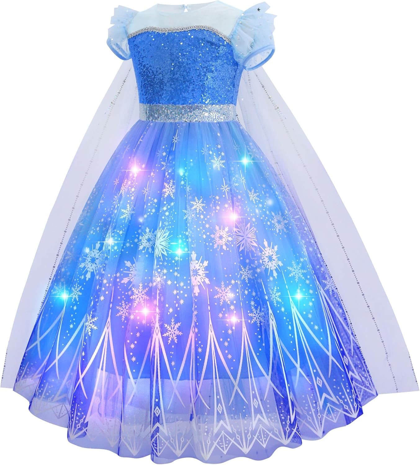 Light Up Princess Dresses for Girls Princess Costume for Girls Princess Elsa Dress Up Clothes for Role Play Bday - Image 7