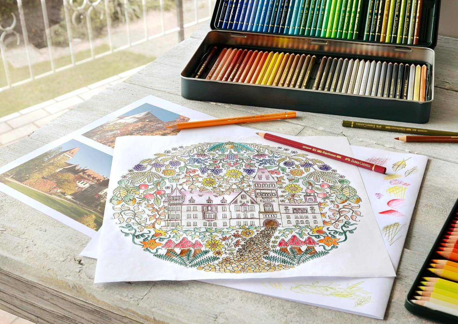 Faber-Castell Polychromos Artists' Color Pencils - Tin of 120 Colors - Premium Quality Artist Pencils - Image 6