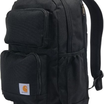 Carhartt 28L Dual-Compartment Backpack, Durable Pack with Laptop Sleeve and Duravax Abrasion Resistant Base, Black