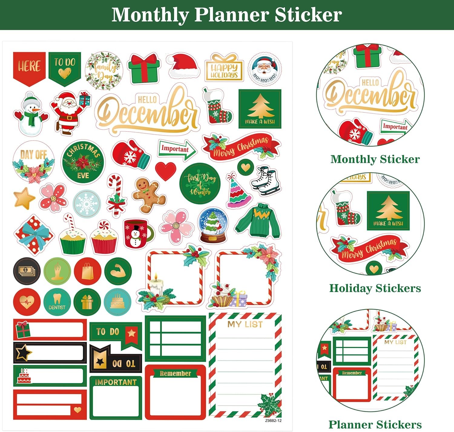Planner Stickers - Monthly Planner Stickers and Accessories 25 Pages 1500+ Stunning Functional and Colorful Stickers,Calendar Stickers Includes Festival Theme Journal Stickers - Image 3