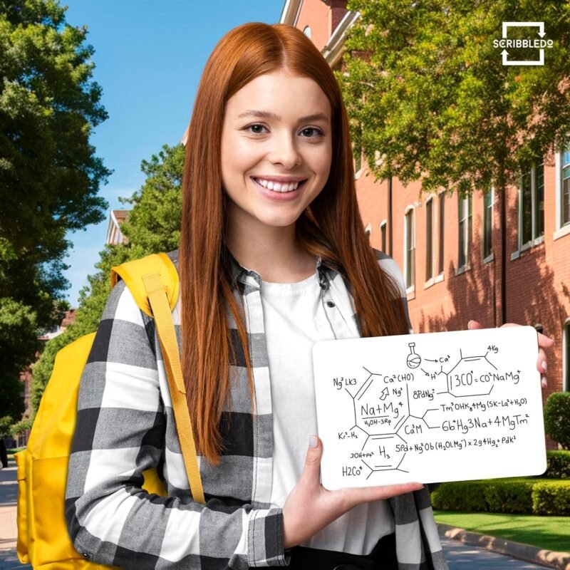 Scribbledo Small White Board Dry Erase Mini Whiteboard 6x9 Inch Small Dry Erase Board Marker Board Dry Erase Lapboards Handheld Personal White Boards for Students Small Whiteboard Office Kitchen - Image 5