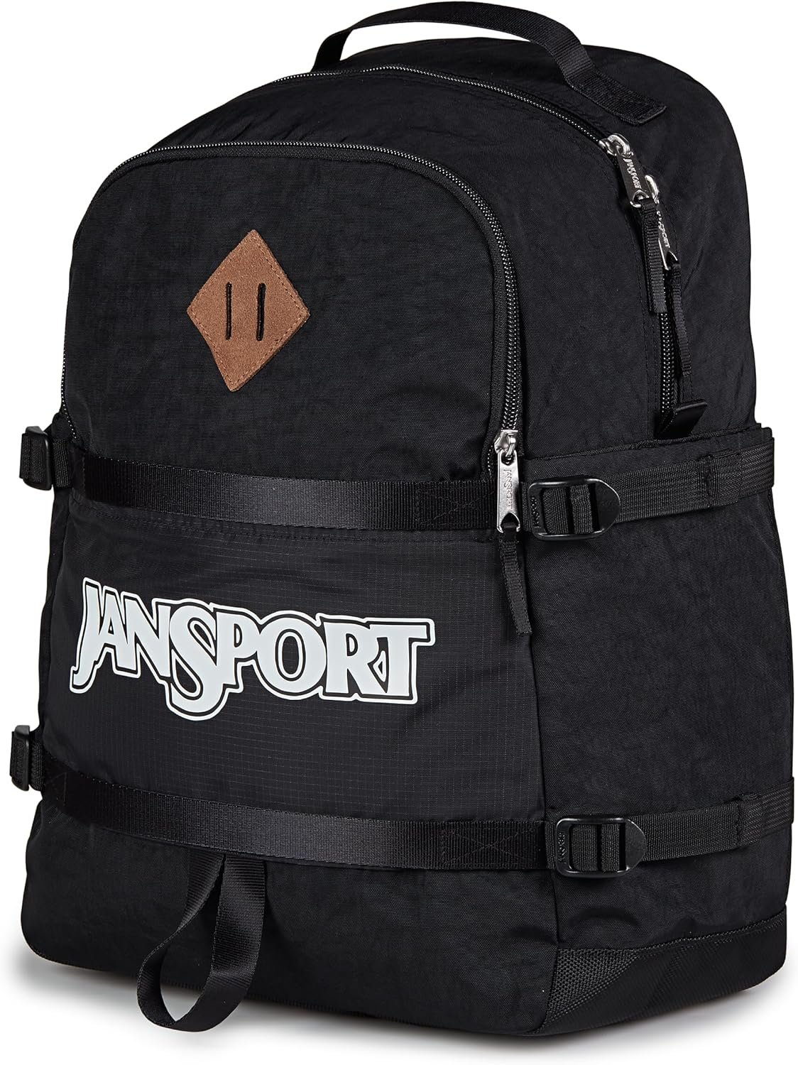 JanSport Small Seattle Pack – Compact Backpack with Main Compartment, Dual Water Bottle Pockets, and Padded Sleeve for 15-Inch Laptop, Black - Image 2