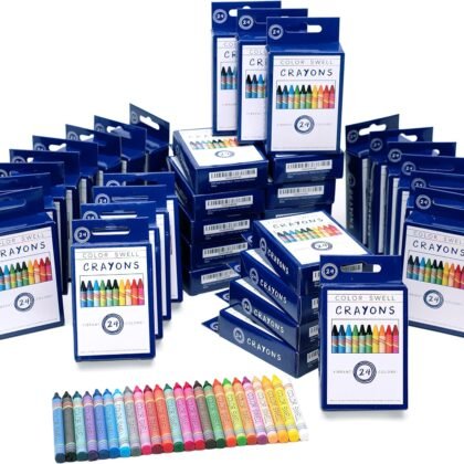 Color Swell Bulk Crayon Packs - 36 Boxes of 24 Vibrant Colored Durable Bulk Crayons of Teacher Quality for Classroom and Home