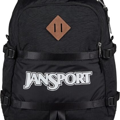 JanSport Small Seattle Pack – Compact Backpack with Main Compartment, Dual Water Bottle Pockets, and Padded Sleeve for 15-Inch Laptop, Black