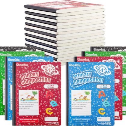 24 Pack Primary Composition Notebook K-2, Primary Ruled Journal, Draw and Write Journal for Kids, Notebook School Supplies for Students, Hard Cover, 200 Pages(100 Sheets)