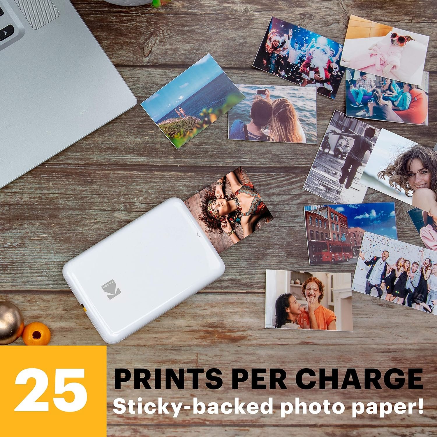 KODAK Step Instant Smartphone Photo Printer - Portable Mini Color Wireless Mobile Printer - Zink 2x3” Sticky-Back Photos - Bluetooth Compatible with iOS & Android Devices - Fun Editing App - White - Image 3