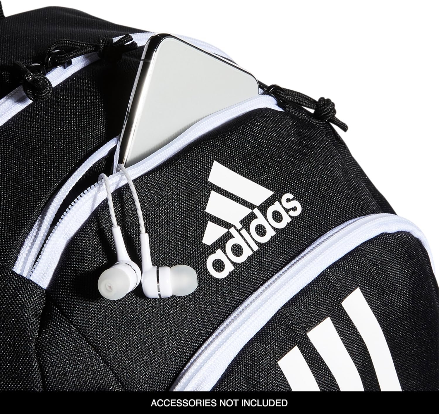 adidas Creator Laptop Backpack for Women and Men, Comfortable and Durable Small Athletic Bag, Black/White, One Size - Image 4