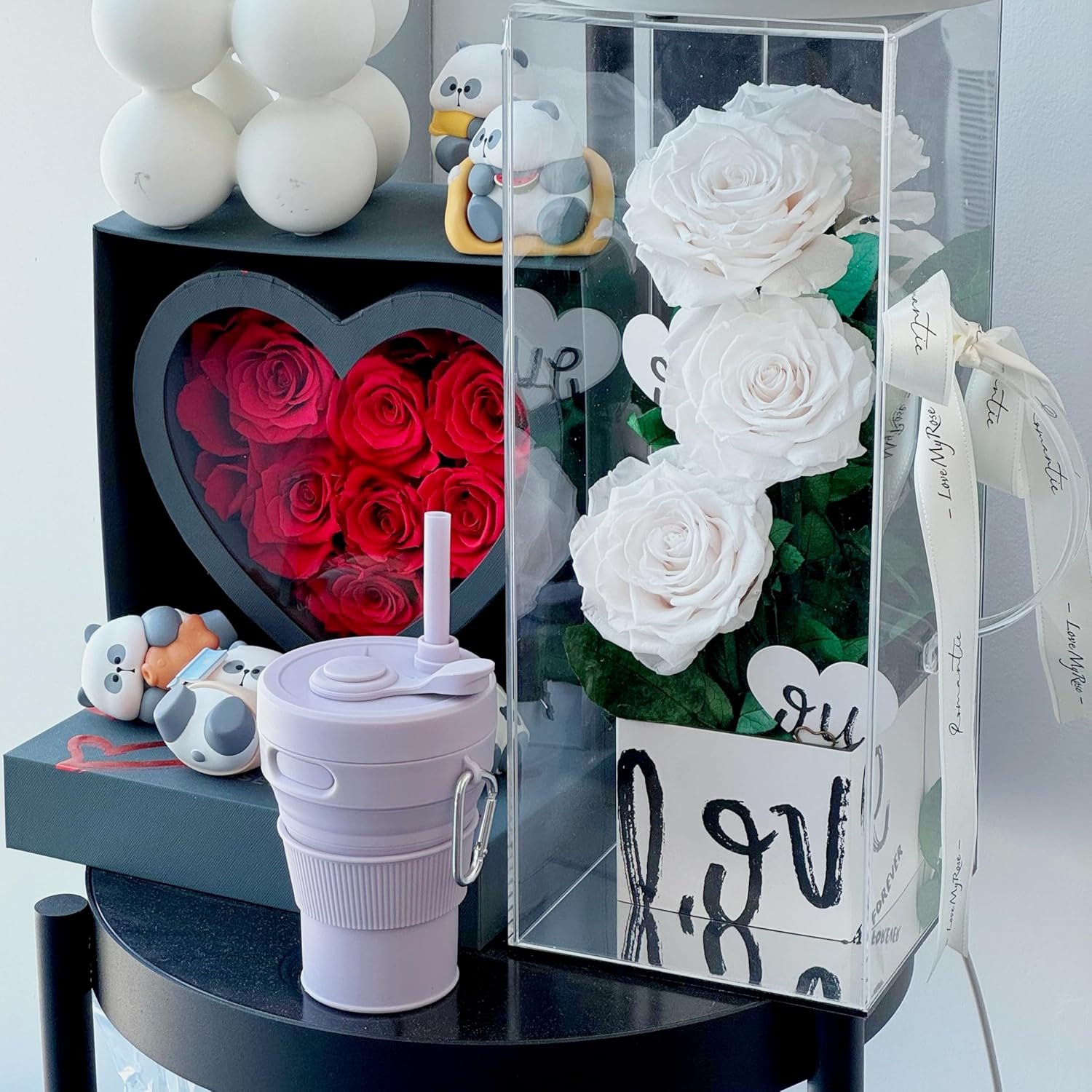 Silicone Collapsible Travel Mug Purple 15oz / 450ml - Leak-Proof Reusable Silicone Water Bottle for Hot and Cold Beverages - Travel Office and Home - Dishwasher Safe - Straw Included - Image 5