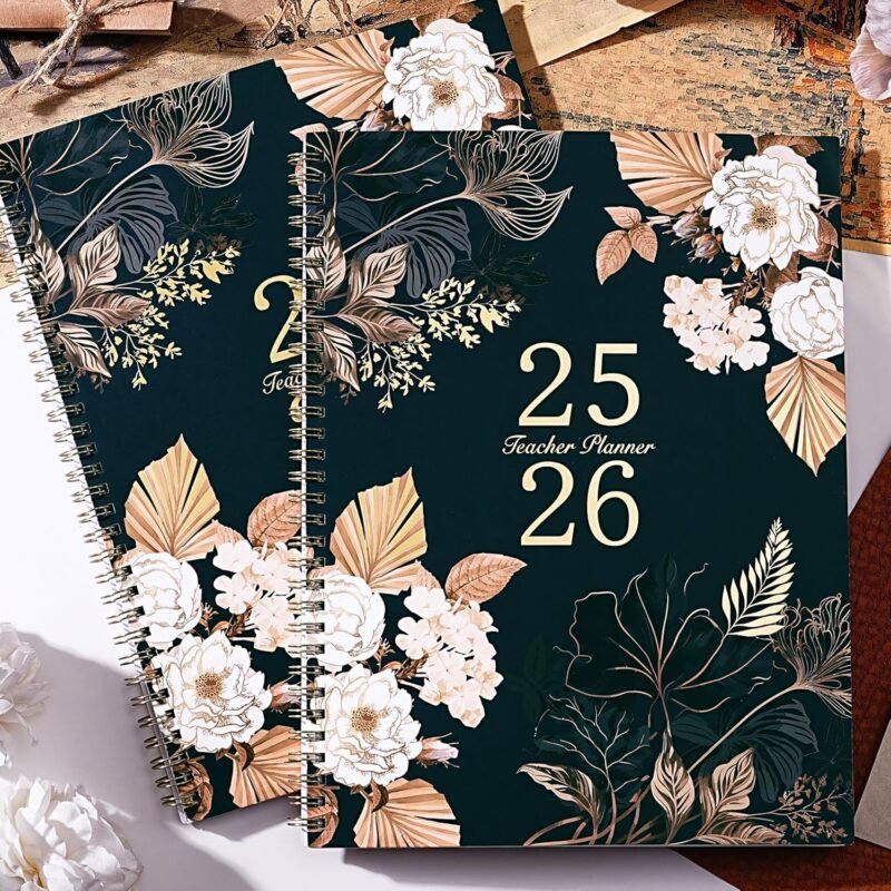 2025-2026 Teacher Planner - 9'' x 11'', Teacher Planner 2025-2026 Academic Year, JULY 2025 - JUNE 2026, Weekly & Monthly Lesson Plan Book with Quotes, Twin-Wire Binding, Monthly Tabs, Back Pockets - Image 7