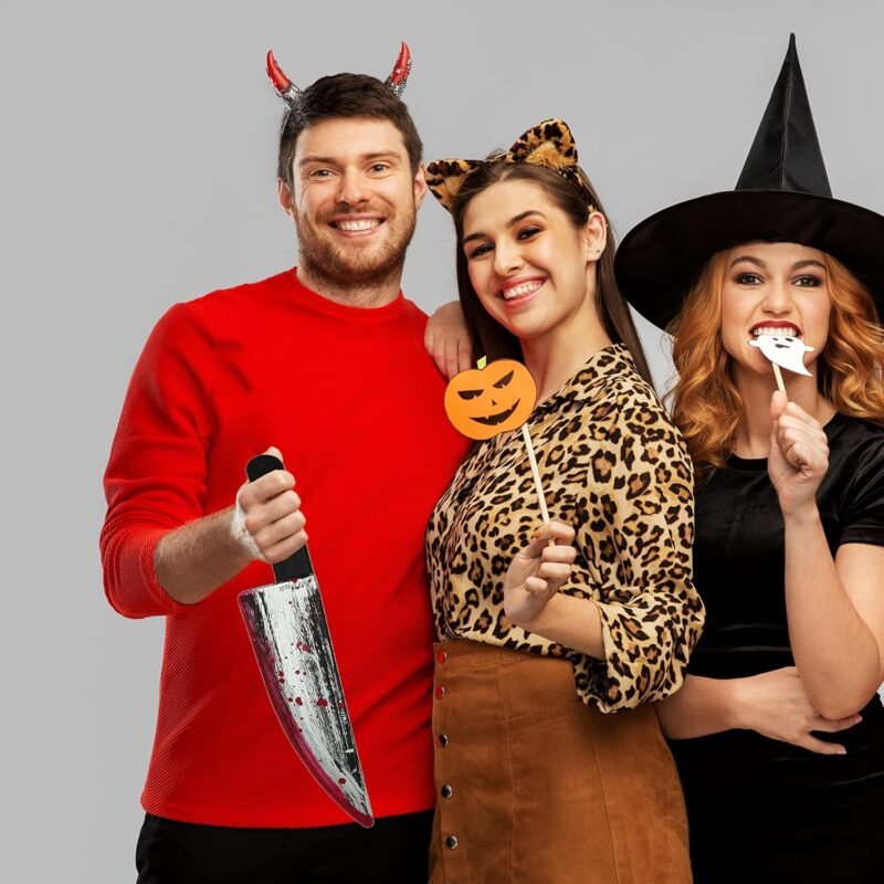 4E's Novelty 16 Inch Large Fake Knife With Fake Blood Prop, Plastic Halloween Prop Knife Toy for Costume Accessories Such As Horror Costumes, Scary Clown, for Kids & Adults - Image 7