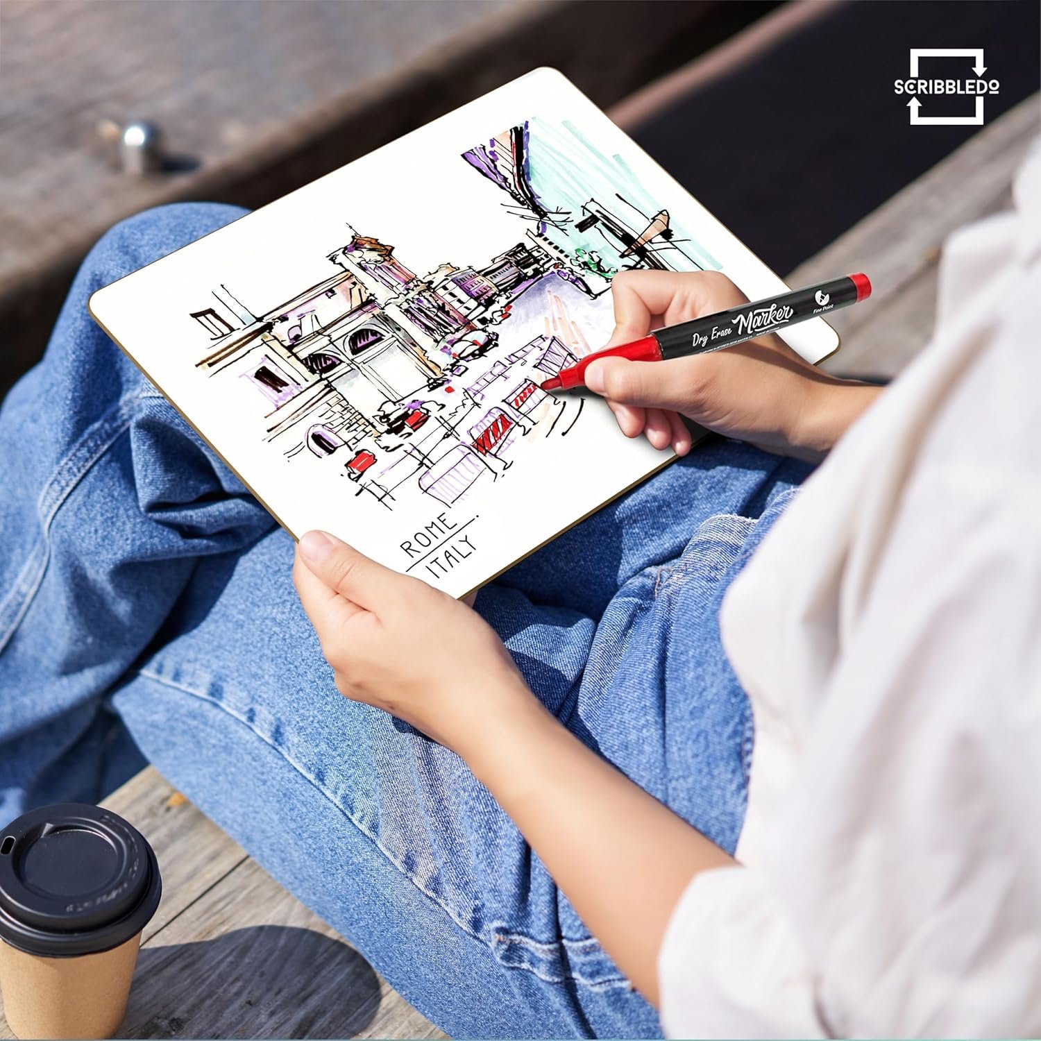 Scribbledo 2 Pack 9x12 Inch Small White Board and Mini Dry Erase Board Handheld Whiteboards for Students, Home, Office, and Kitchen Use, Dry Erase Boards - Image 9