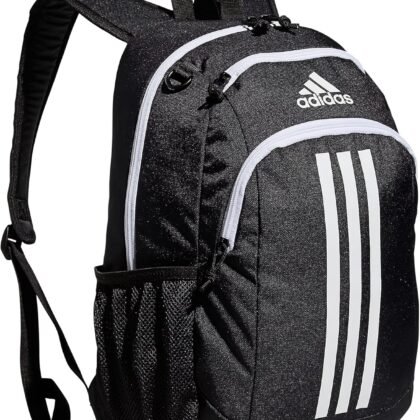adidas Creator Laptop Backpack for Women and Men, Comfortable and Durable Small Athletic Bag, Black/White, One Size